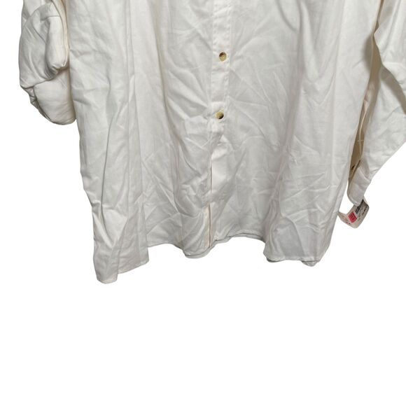 Studio Collection Blouse Women's 24W Cream Button Up 3/4 Sleeve Top Shirt NWT - Picture 3 of 9